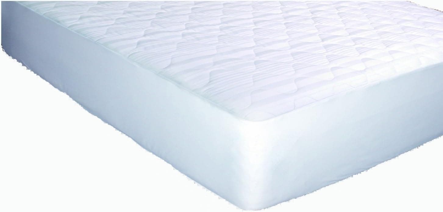 Newpoint 400 Thread Count Jacquard Mattress Pad, Full, White