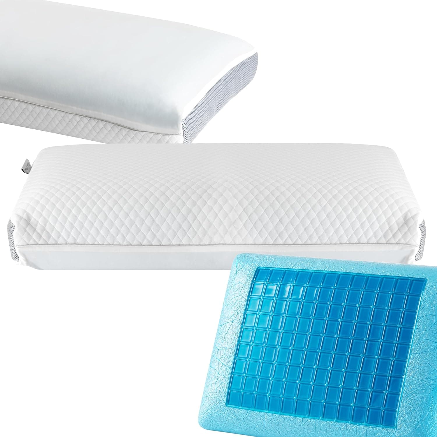 Perfect Cloud Dual Option Cooling Gel Pods Memory Foam Bed Pillow Standard