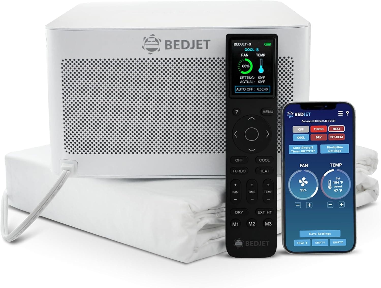 BedJet Cloud Sheet - Dual Zone Queen (Cooling, Heating & Climate Control just for Your Bed)