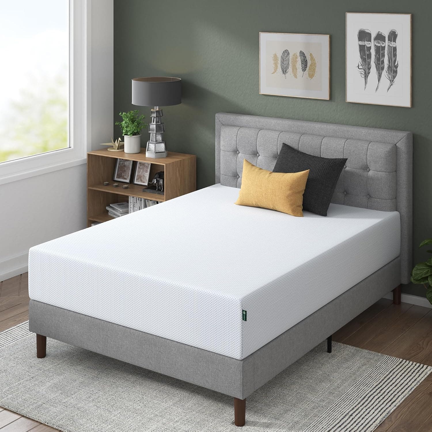 ZINUS 12 Inch Green Tea Cooling Gel Memory Foam Mattress, Queen, Fiberglass Free, Cooling Gel Foam, Pressure Relieving, CertiPUR-US Certified, Mattress in A Box