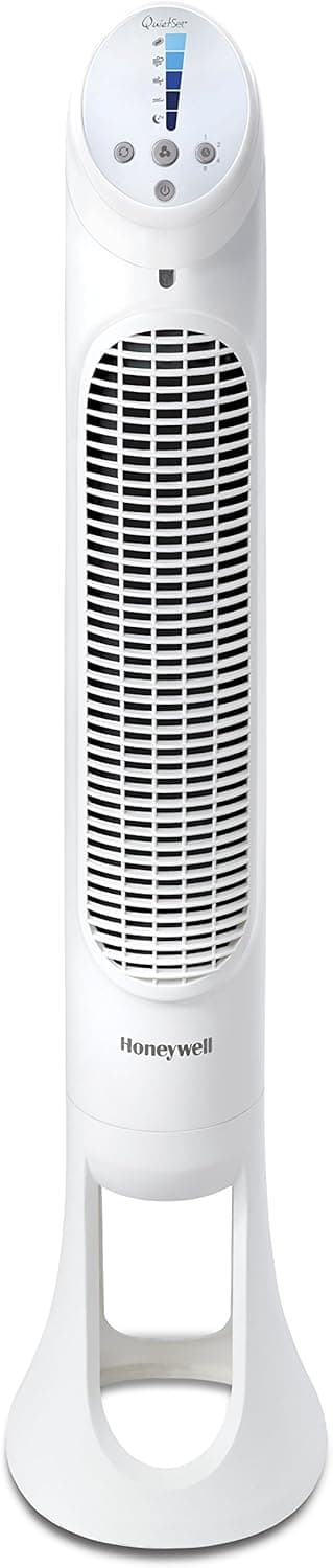 Honeywell HYF260 QuietSet Whole Room Oscillating Tower Fan, 5 Speed Settings, 80° Oscillation, Timer, Remote C