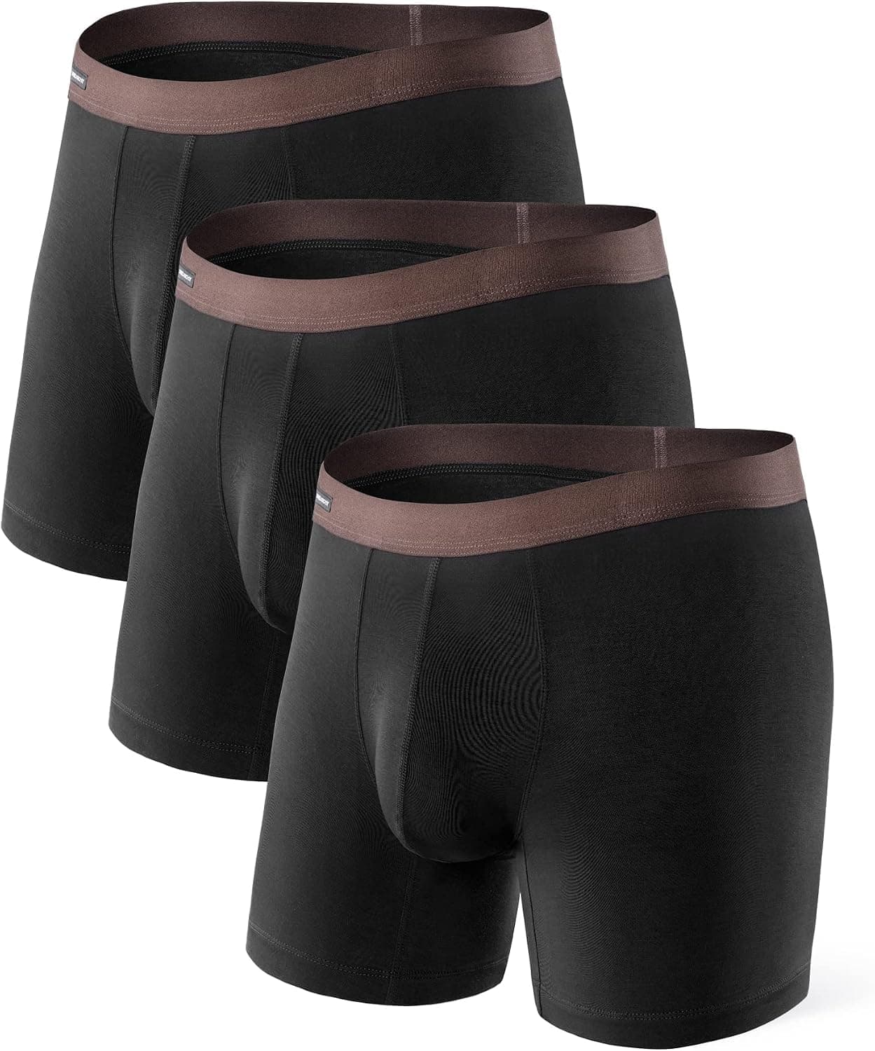 DAVID ARCHY Mens Underwear Wicking-Moisture Cooling Rayon Made From Bamboo Boxer Briefs with Support Pouch Fly 4 or 7 Pack