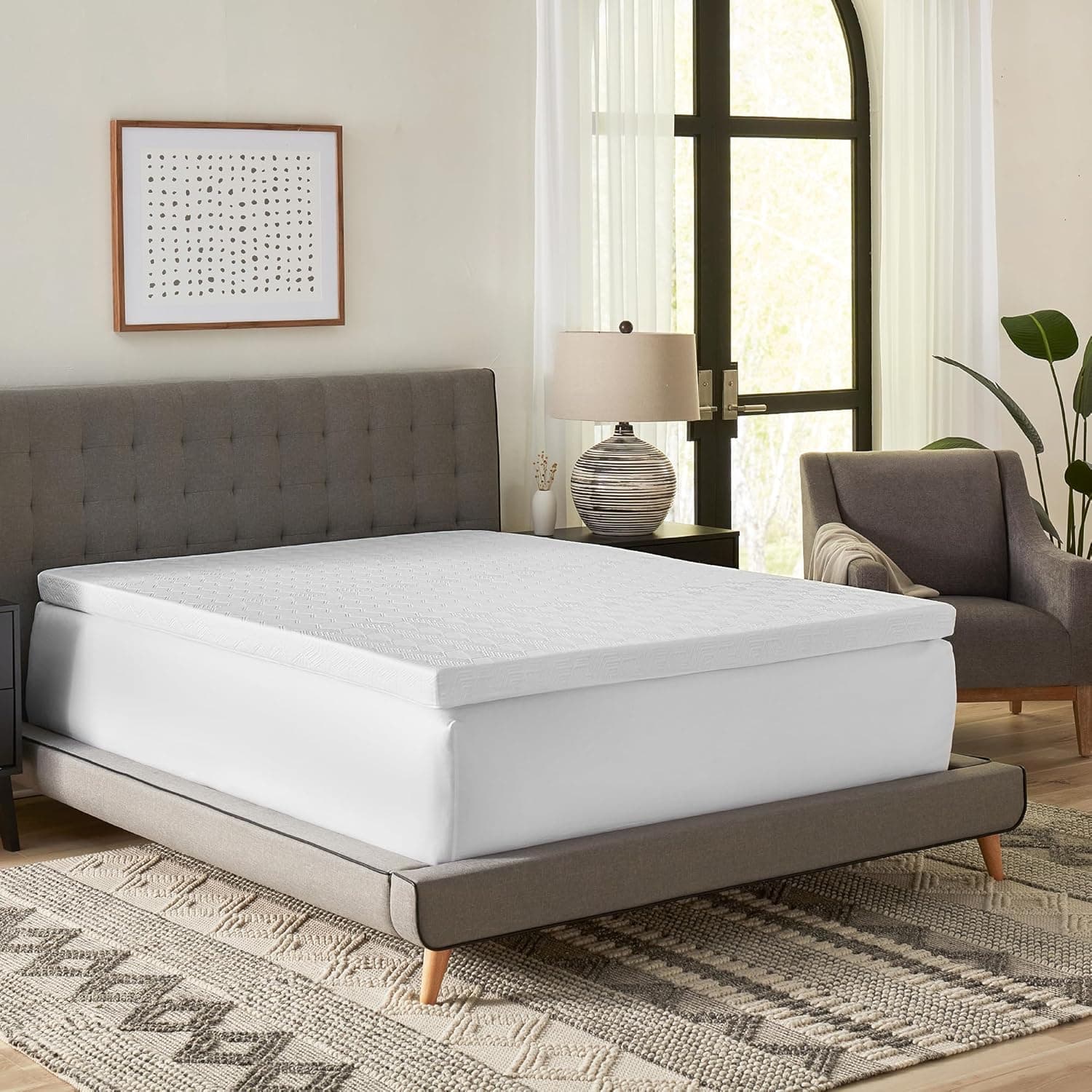 Classic Brands 3-Inch Ventilated Cool Gel Memory Foam Mattress Topper