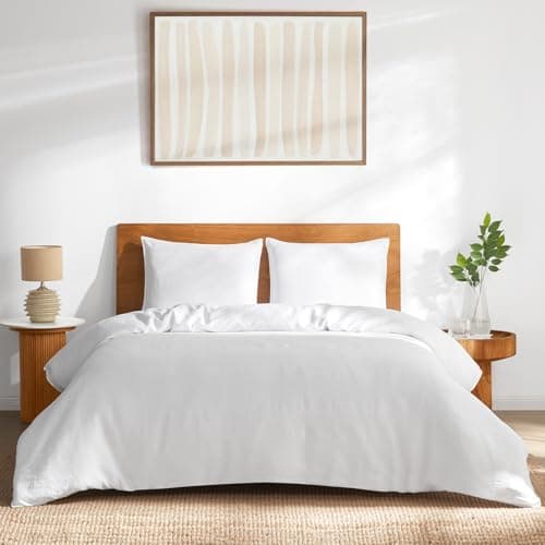 DAPU 100% French Linen Duvet Cover 3Pcs Set, 170GSM Linen Bedding, Queen