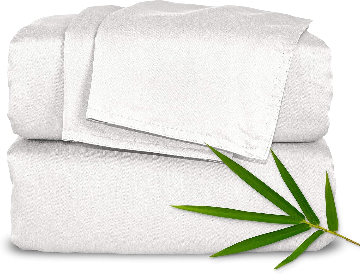 Pure Bamboo King Sheets, 100% Organic Viscose Derived from Bamboo Bed Sheet Set, White