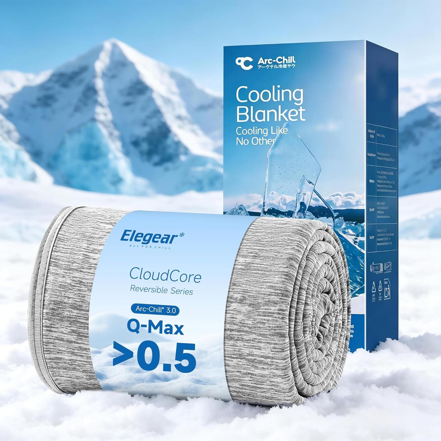 Elegear Revolutionary Cooling Blanket Twin Arc-Chill 3.0 Q-Max>0.5, Grey