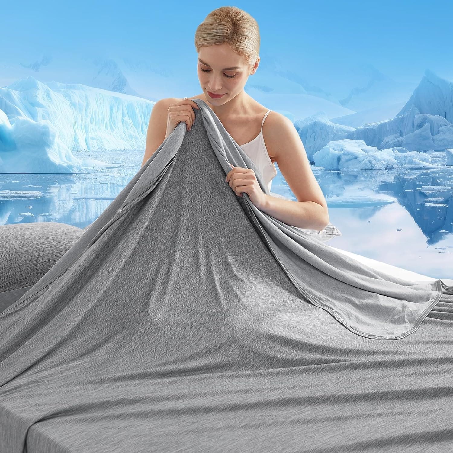 Marchpower Cooling Blanket for Kids Hot Sleepers, Arc-Chill Cooling Throw Blanket with Double-Sided Design, Japanese Cooling Fiber Absorbs Body Heat, Lightweight Soft Blanket for Sleeping Baby Travel