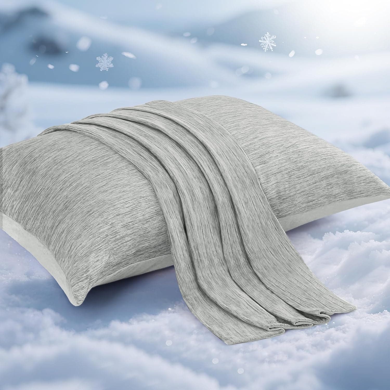 Elegear Cooling Pillow Cases, Japanese Q-Max 0.5, Set of 2, Gray