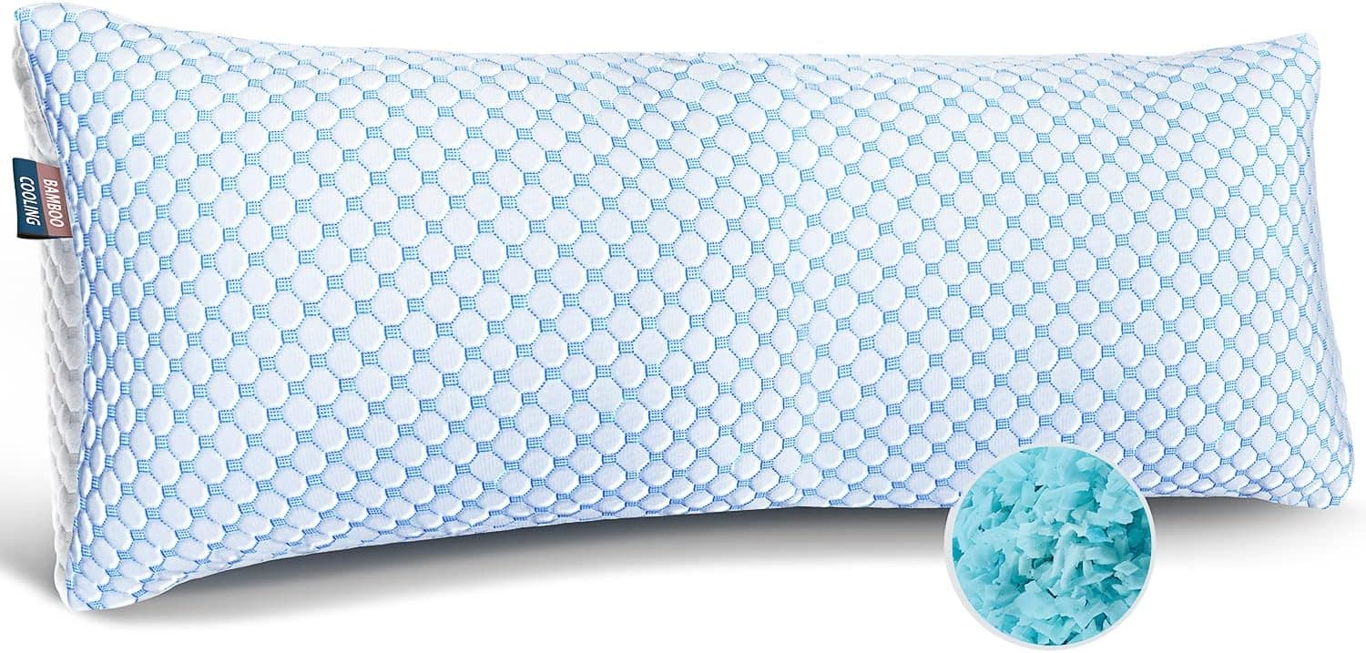 Nestl Cooling Body Pillow, Shredded Memory Foam, Adjustable Cold Gel