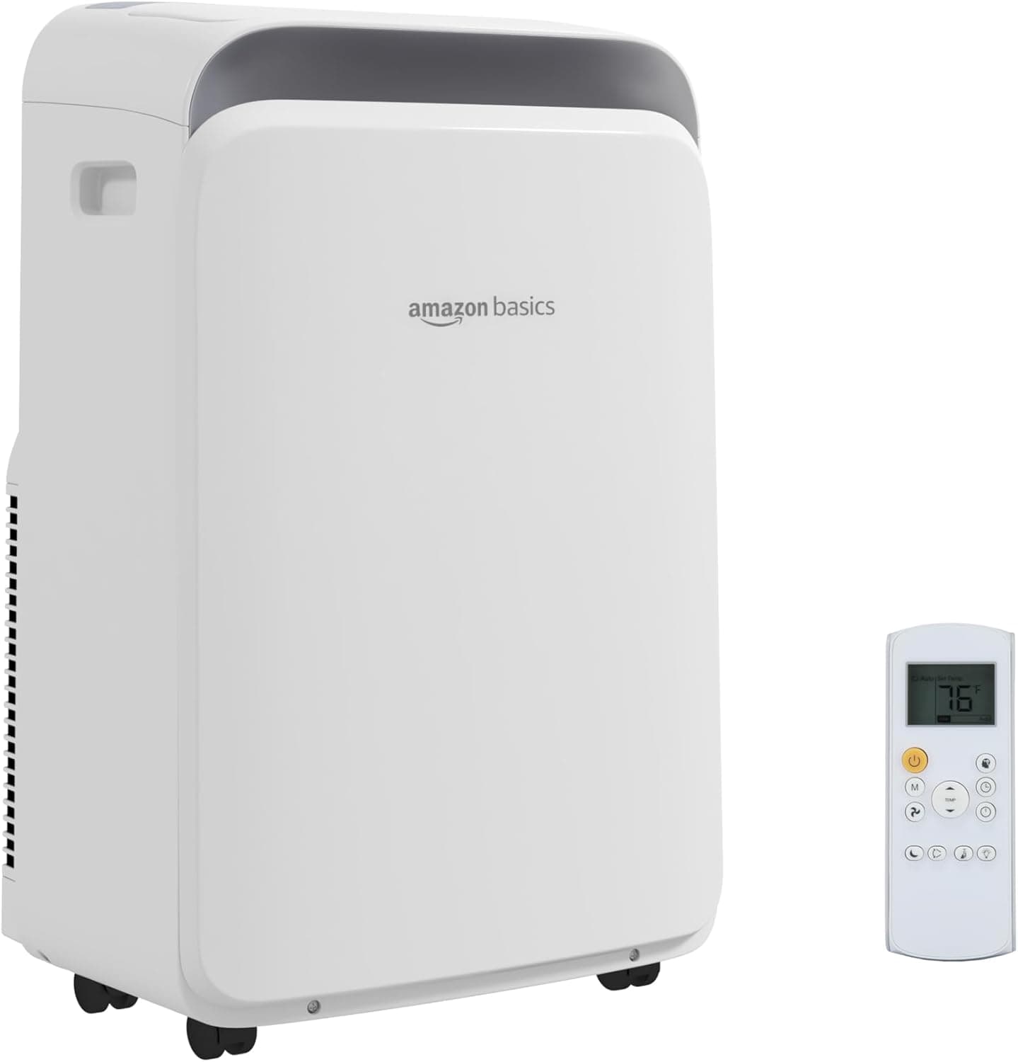 Amazon Basics 3-In-1 Portable Air Conditioner with Follow Me Remote, Timer, Sleep Mode, Dehumidifier, 12000 BTU, Cools Up to 550 Sqft