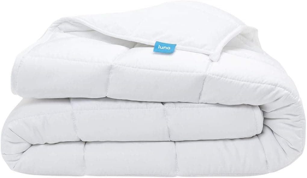 Luna Adult Weighted Blanket - Silky Cooling Bamboo & Premium Glass Beads (20 Lbs, 48x72, White)