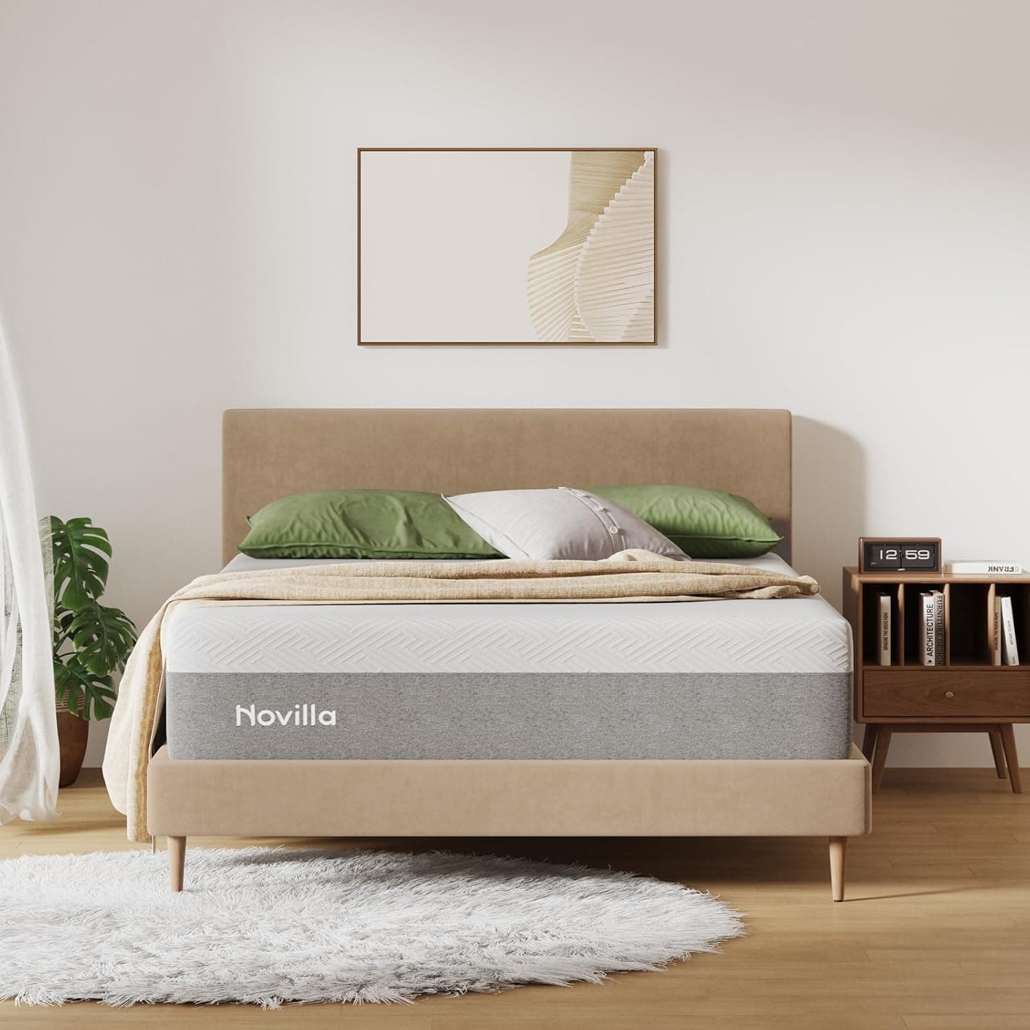 Novilla Bliss Queen Size Mattress, 12 Inch Gel Memory Foam Mattress Queen in a Box for Cool Night Sleep & Pressure Relief, Medium Plush Feel
