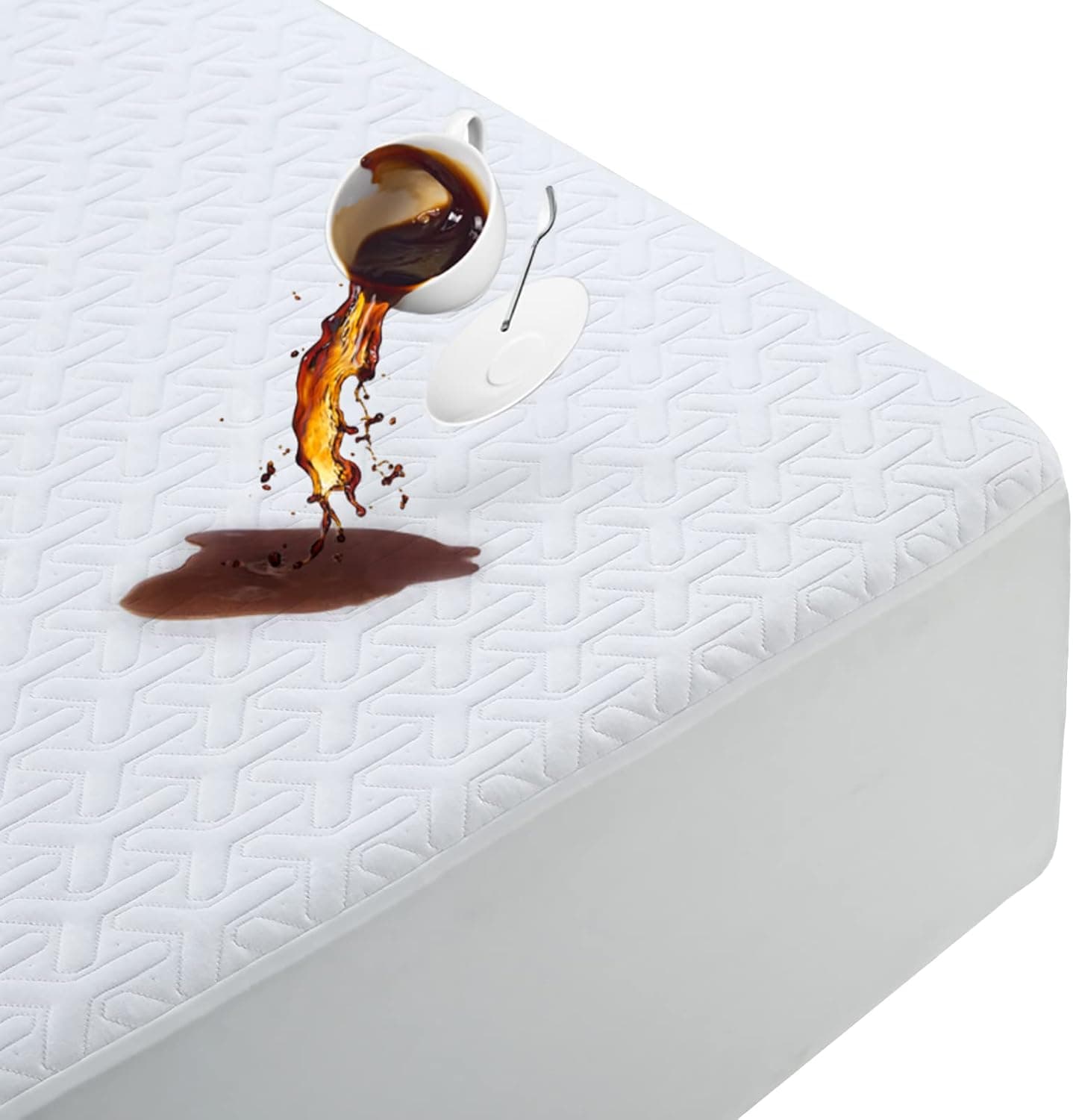 Premium Waterproof Mattress Protector Queen, 4D Air Fabric Cooling, 300GSM