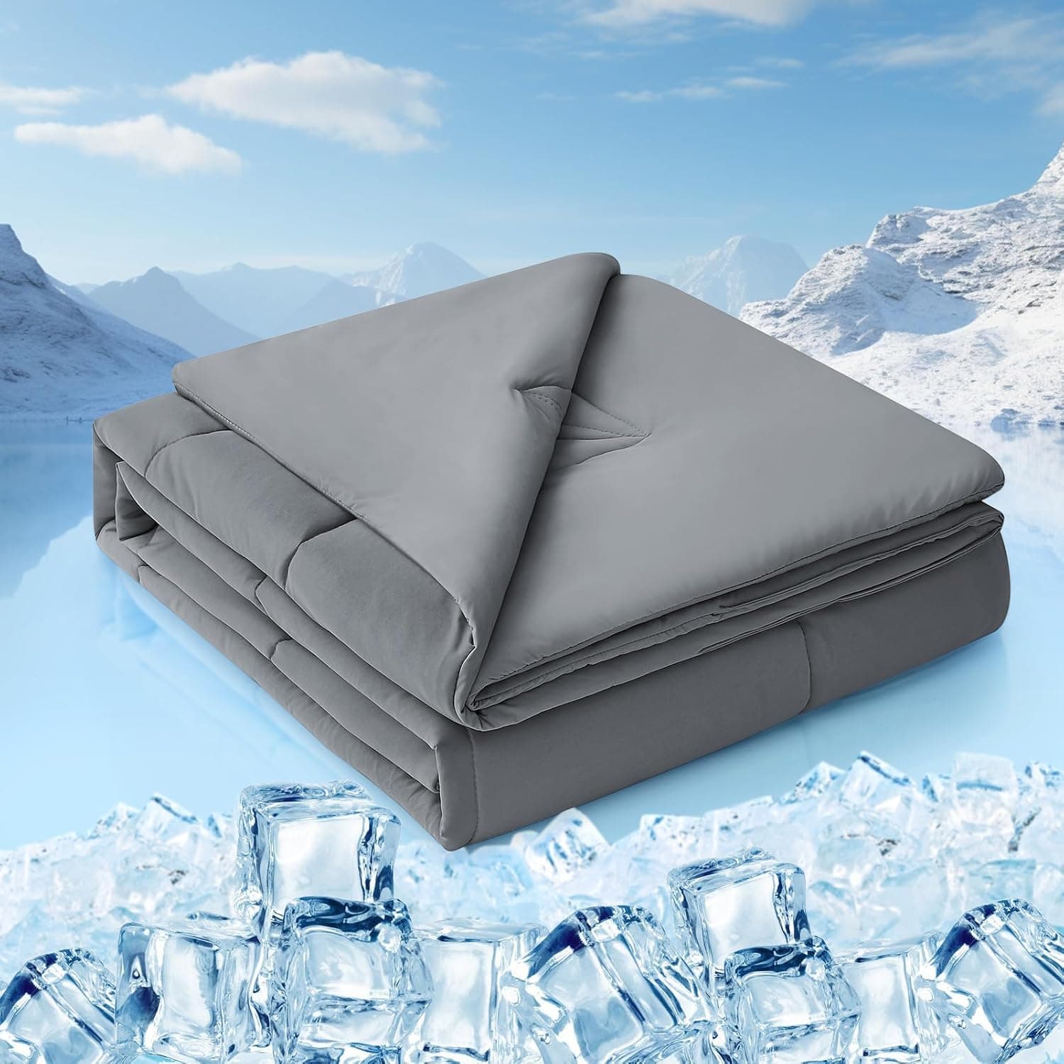LUXEAR Cooling Comforter - Summer Blanket with Japanese Q-Max 0.55 Cooling Fiber, Eco-Friendly, Breathable, Ma