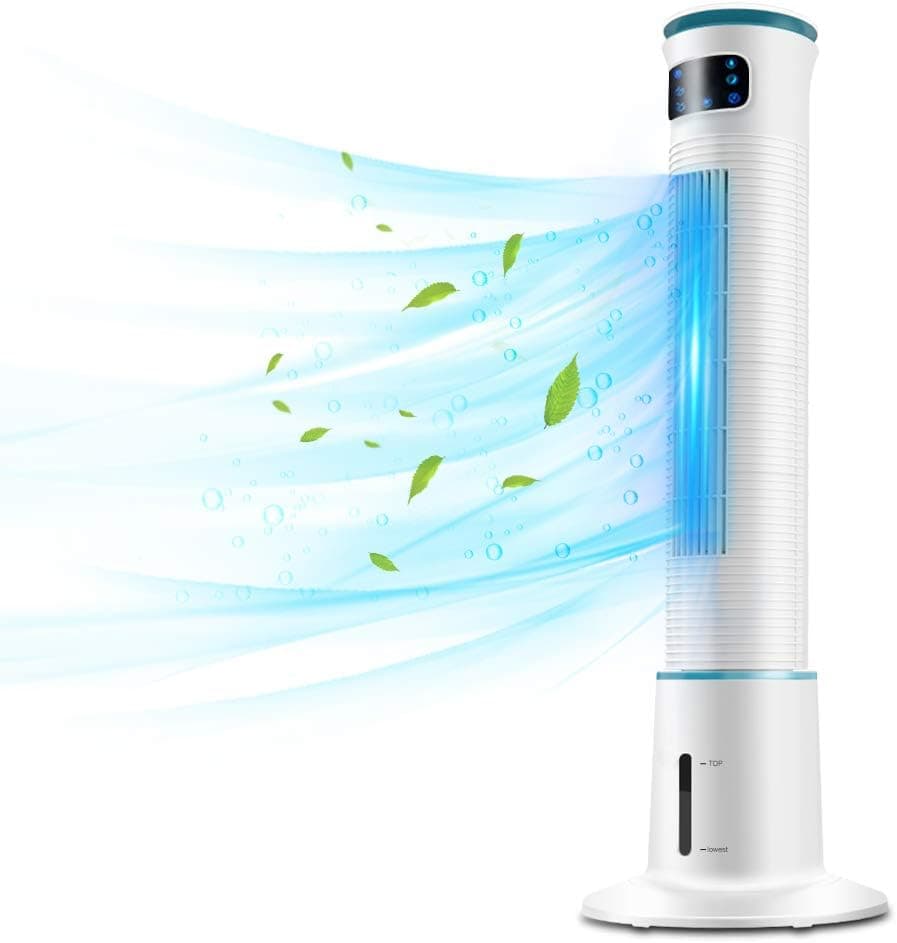 COMFYHOME 2-in-1 43'' Evaporative Air Cooler & Tower Fan with Cooling & Humidification, 4L Water Tank, 3 Speed