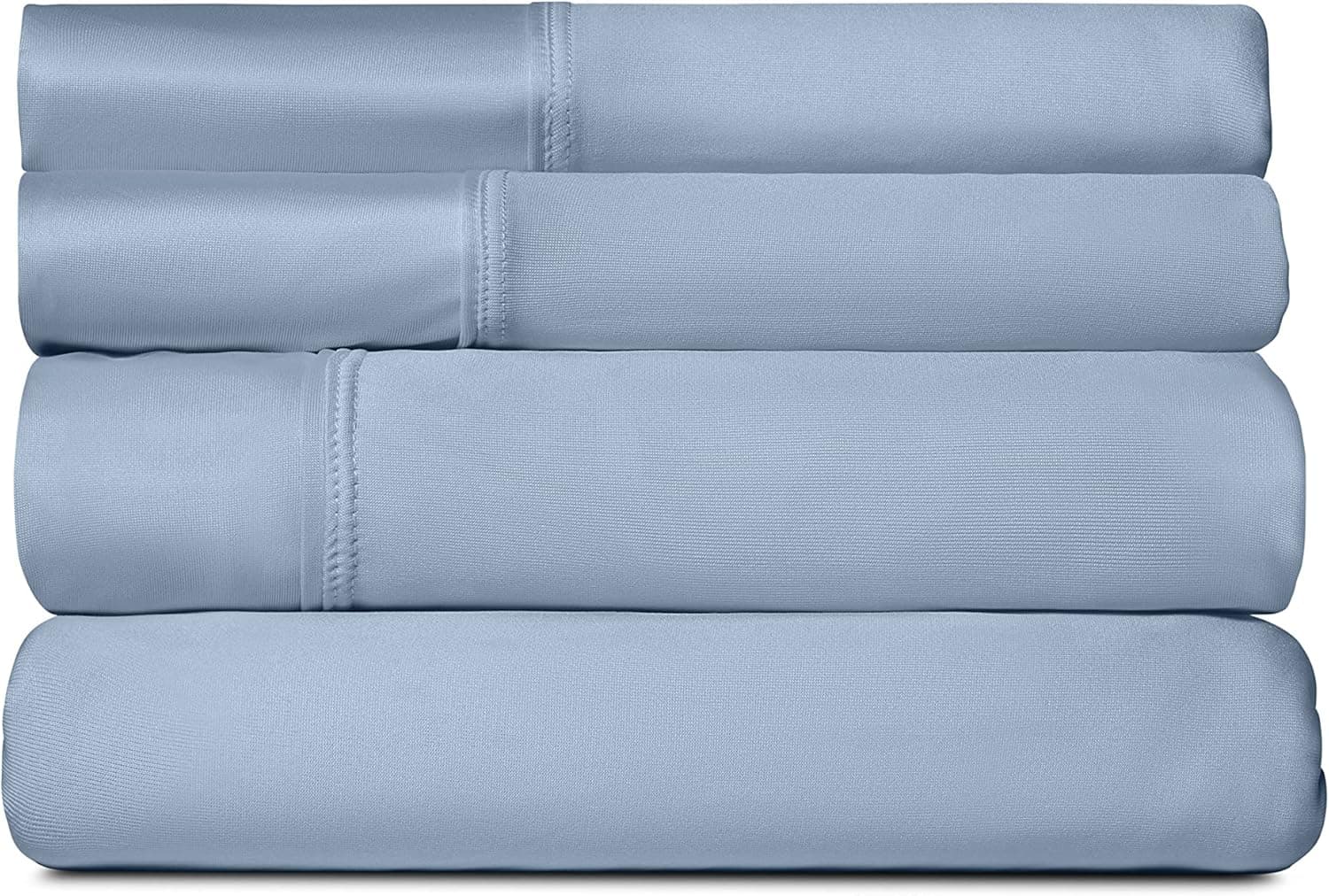 SHEEX Active Comfort Cooling Sheets Set (Queen) Blue Sky - Moisture Wicking - 1 Flat, 1 Fitted, 2 Cooling Pill