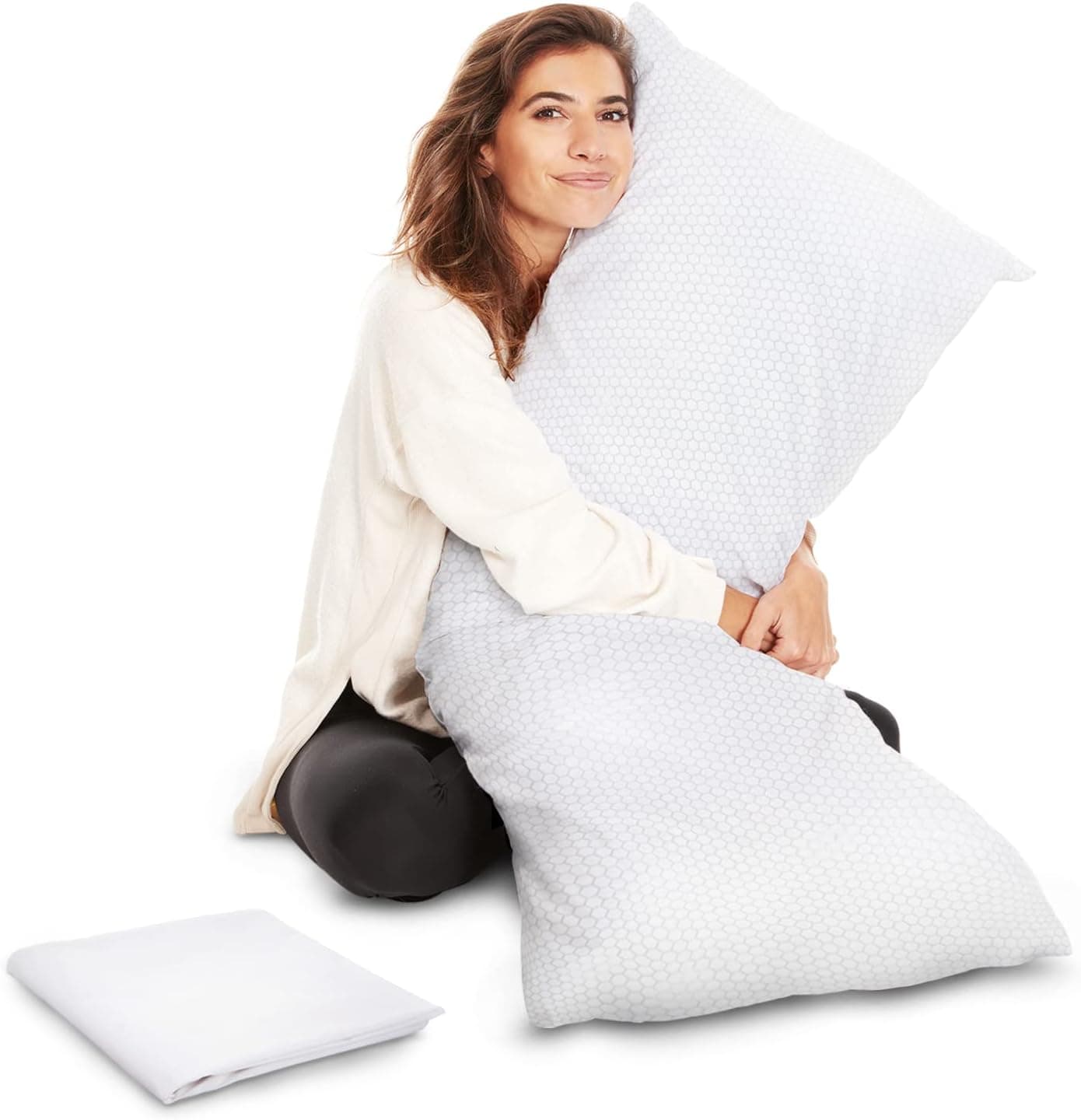 AllSett Health XXL Shredded Memory Foam Body Pillow, Long Cooling, 20x54