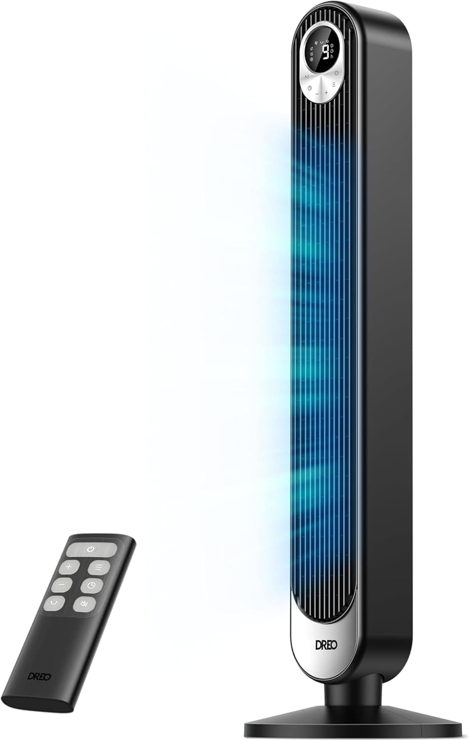 DREO 42 inch Tower Fan for Bedroom, 28 ft/s, 20dB Quiet, 9 Speeds, 4 Modes, 12H Timer, Oscillating Cooling Sta