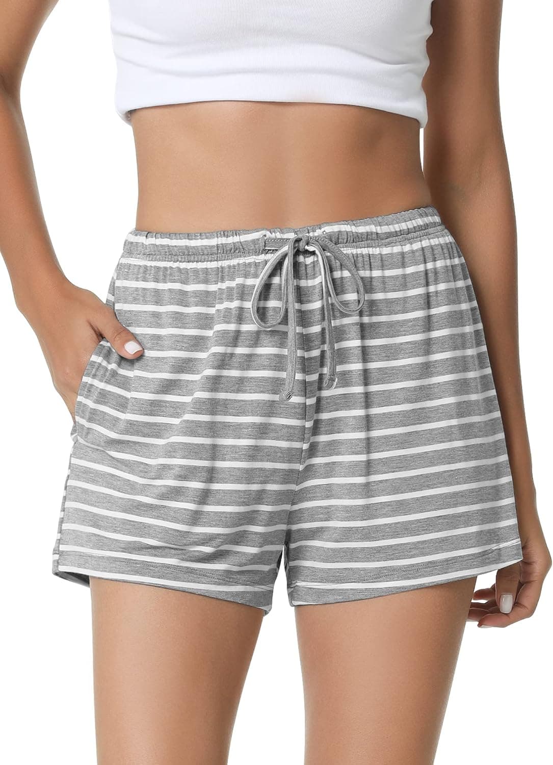 WiWi Womens Sleep Shorts Soft Viscose from Bamboo Lounge Bottoms Soft Short Pajama Boxers Cool Sleepwear with Pockets S-XXL