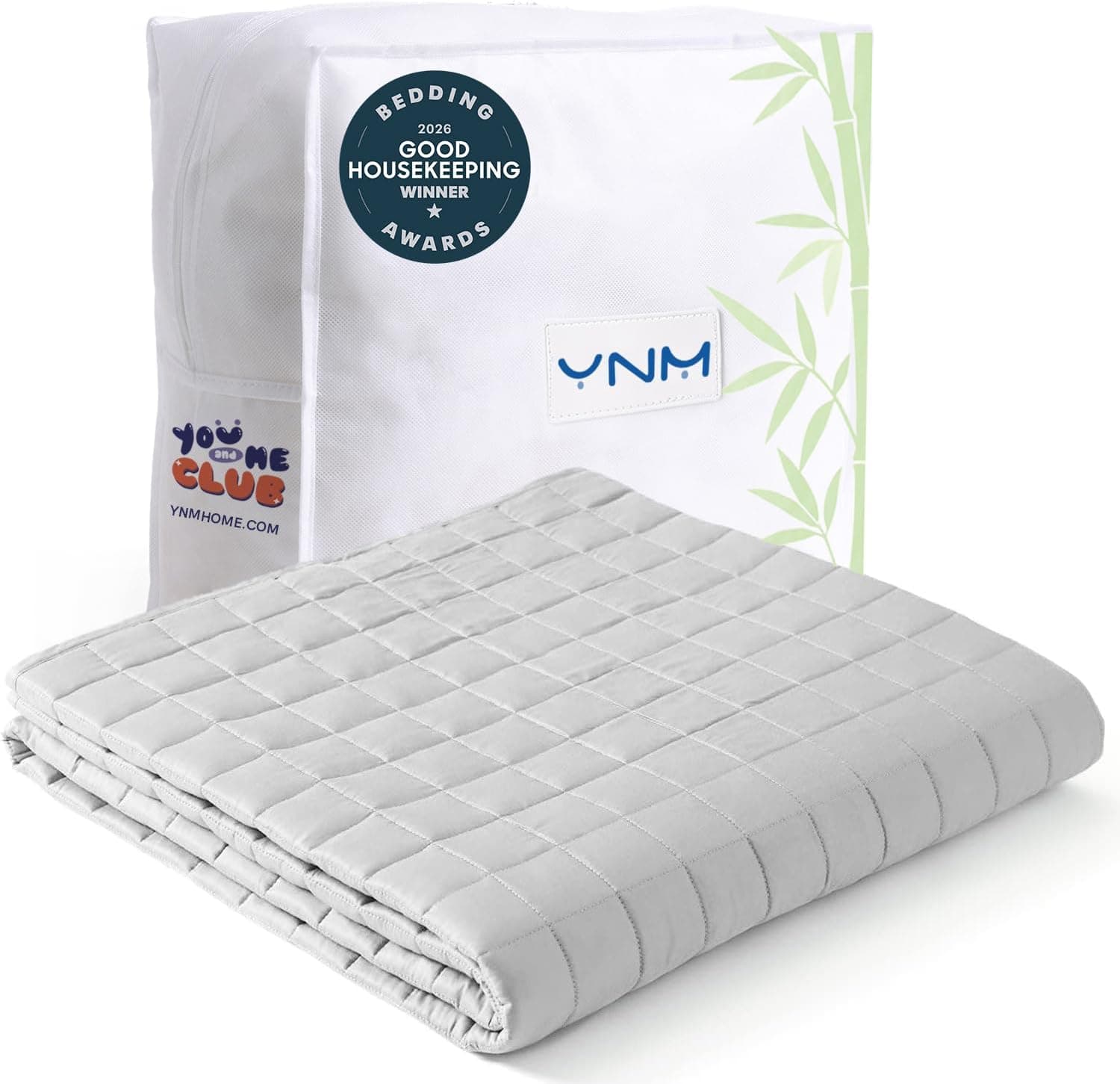 YnM Exclusive Cooling Weighted Blanket with Bamboo Viscose, Smallest Compartments with Glass Beads (48x72, 15l