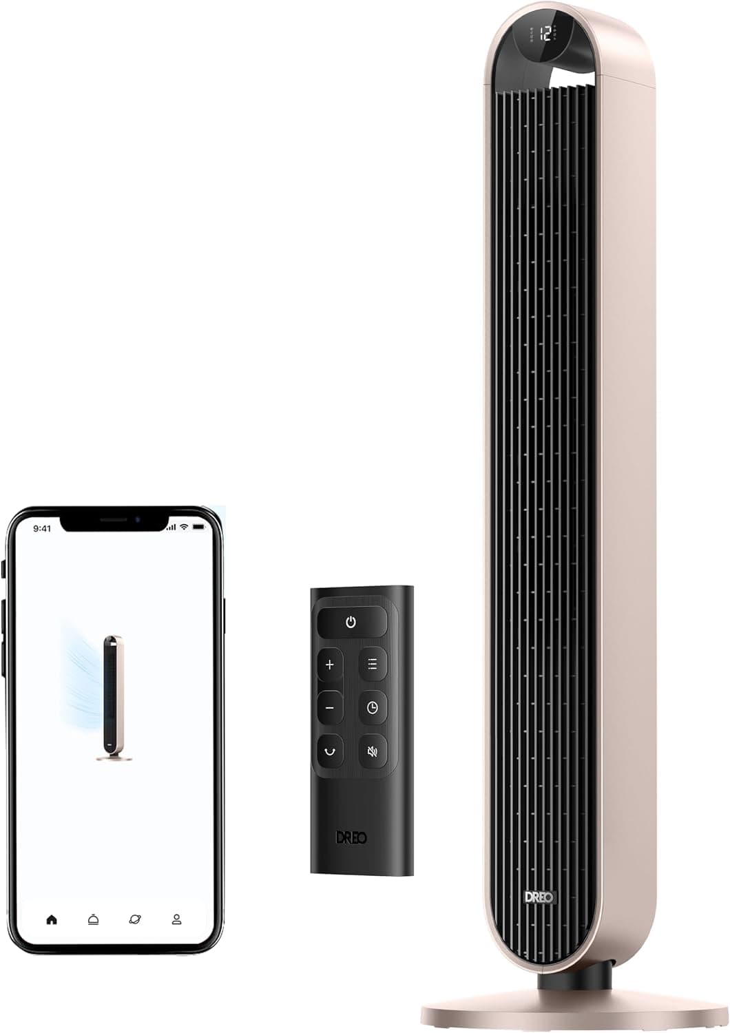 DREO Smart Tower Fan Voice Control, 120 Oscillating, Alexa/Google/App/Remote, 42 Inch, 20dB Quiet, 12 Speeds