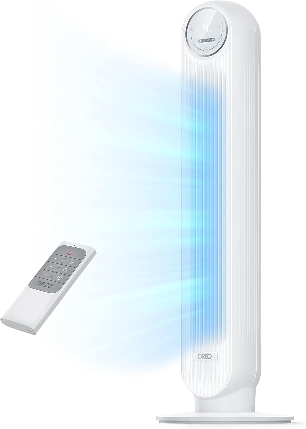 DREO Tower Fan for Bedroom, 2026 Upgraded DC Motor, 28ft/s, 20dB Ultra Quiet, 8 Speeds 4 Modes, White