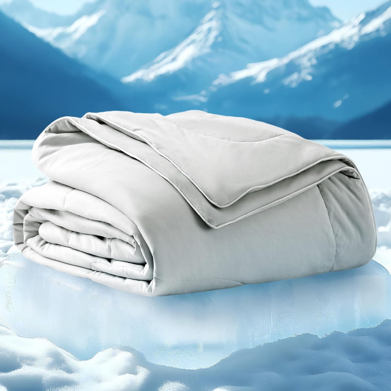 Bedsure Cooling Blankets for Hot Sleepers, Cold Summer Comforter Queen Size, Ice Breathable Lightweight for Ni