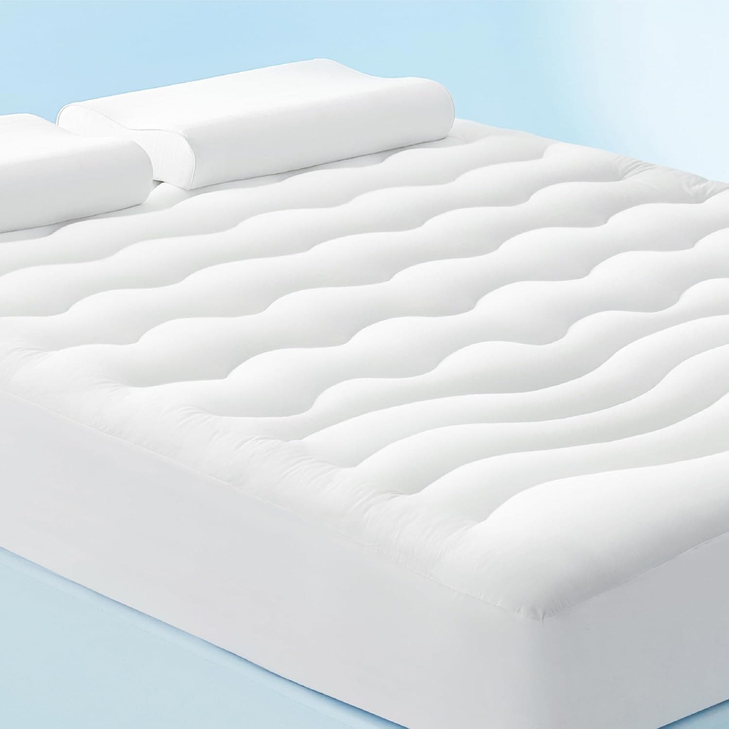 Bedsure Cooling Mattress Pad Queen Size - Soft & Fluffy Mattress Topper with 8-21 Inches Deep Pocket, Breathab