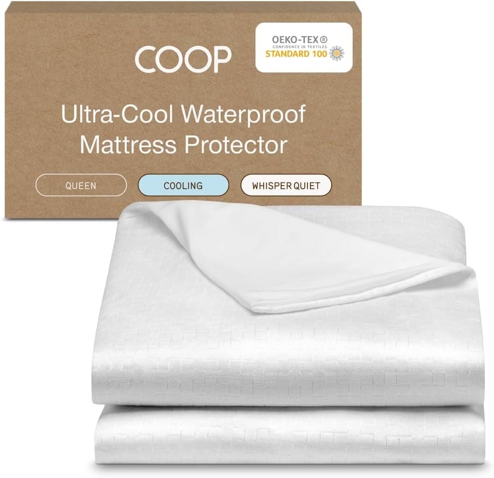 Coop Home Goods Ultra-Cool Waterproof Mattress Protector Queen, Machine Washable