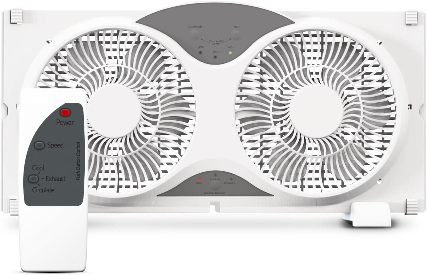 Craig Dual Window Fan with Reversible Airflow, Exhaust & Intake, Remote Controlled