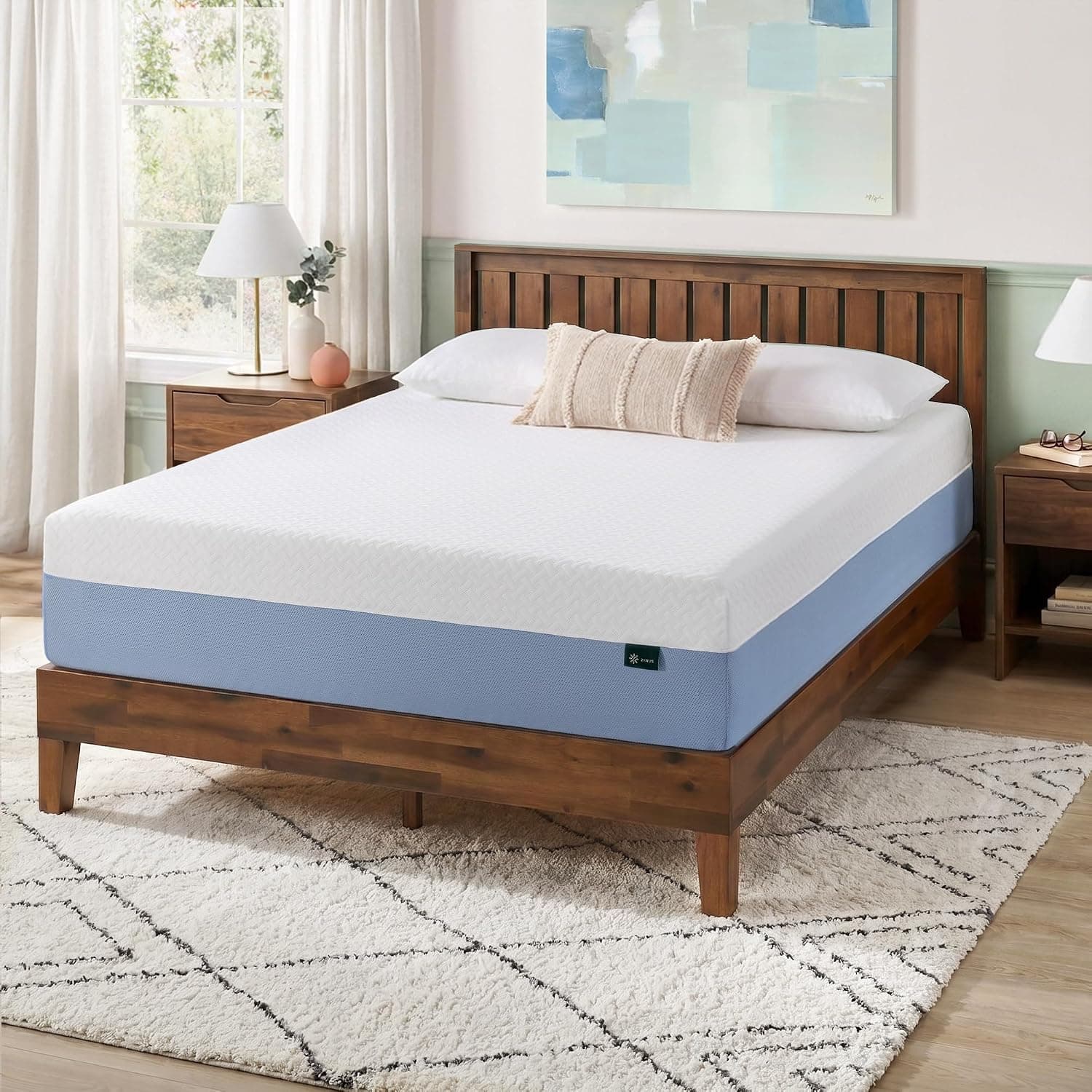Zinus 12 Inch Queen Cooling Essential Memory Foam Mattress, Fiberglass Free, Medium Feel, Breathable Cooling Layers, Certified Safe Materials