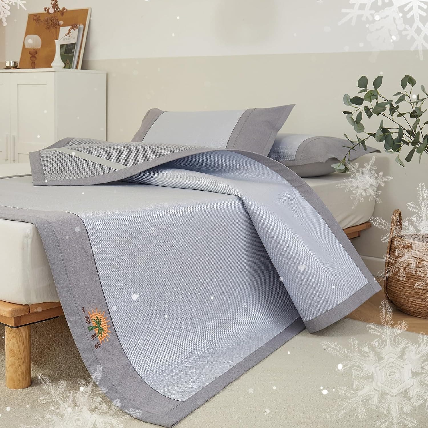 Queen Size Cooling Mattress Pad for Hot Sleeper, Ultra Cold Tech Fiber Cover, 16'' Deep Pocket (Gray)