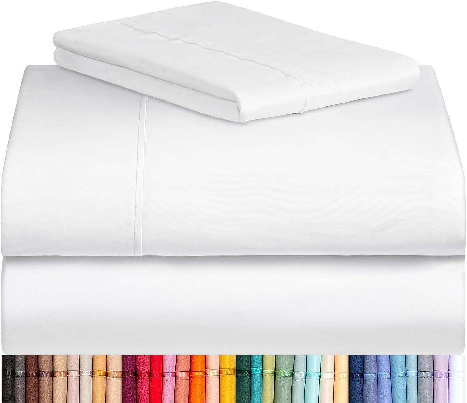LuxClub Queen Sheet Set, 100% Viscose Derived from Bamboo Cooling Sheets, Breathable & Soft Deep Pocket Up to 