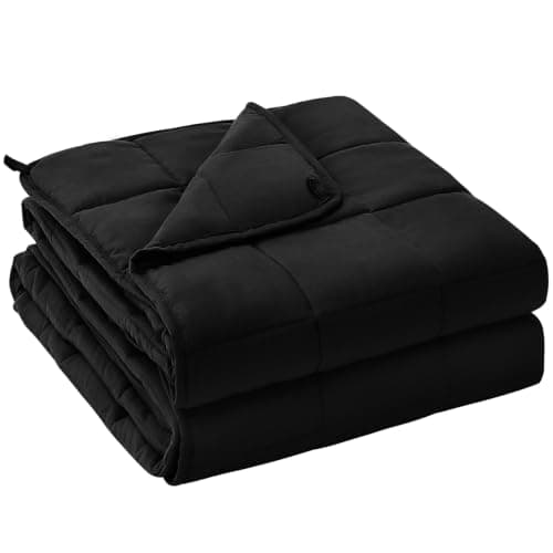 Yescool Weighted Throw Blanket for Adults 20lbs Queen, 60" x 80", Black | Cooling Heavy Blanket for Sleeping Perfect for 190-210 Lbs, Breathable Bedding Blanket With Glass Bead, Machine Washable