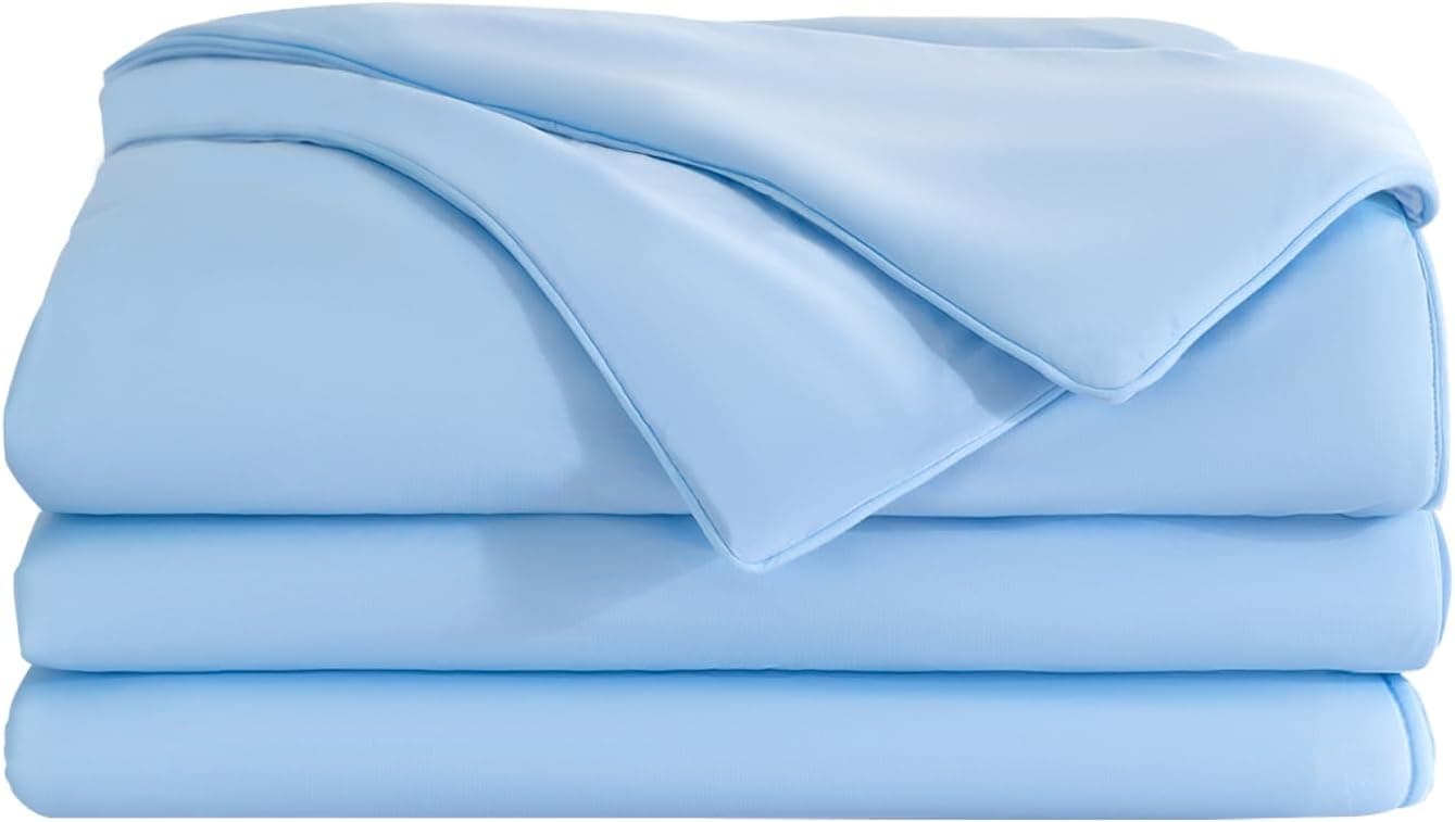 Lightweight Summer Cooling Duvet Insert King Size for Hot Sleeper, Soft Smooth Comforter for Night Sweats (Blue)