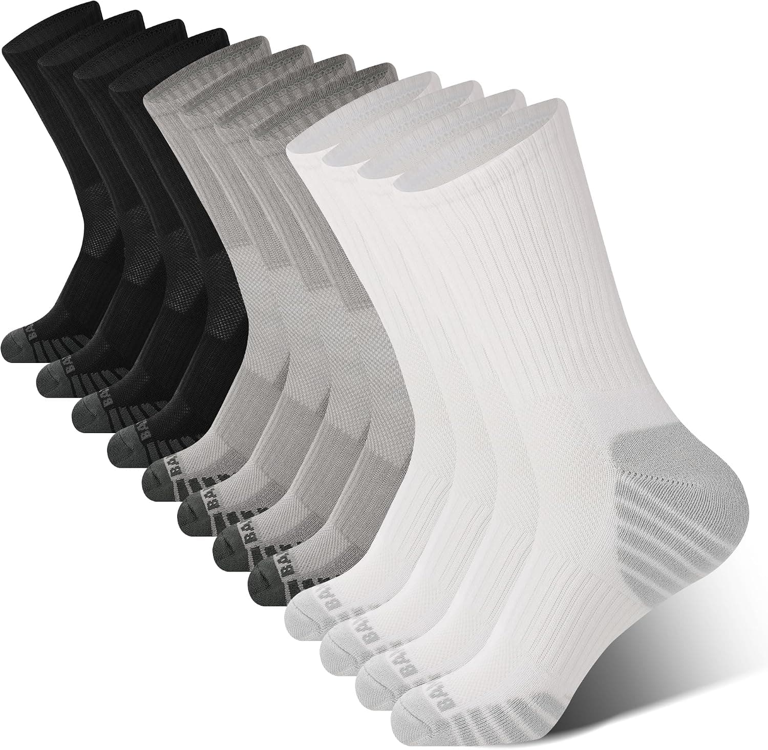 BAMBOO COOL Men's Crew Socks Athletic Moisture Wicking Cushioned Breathable
