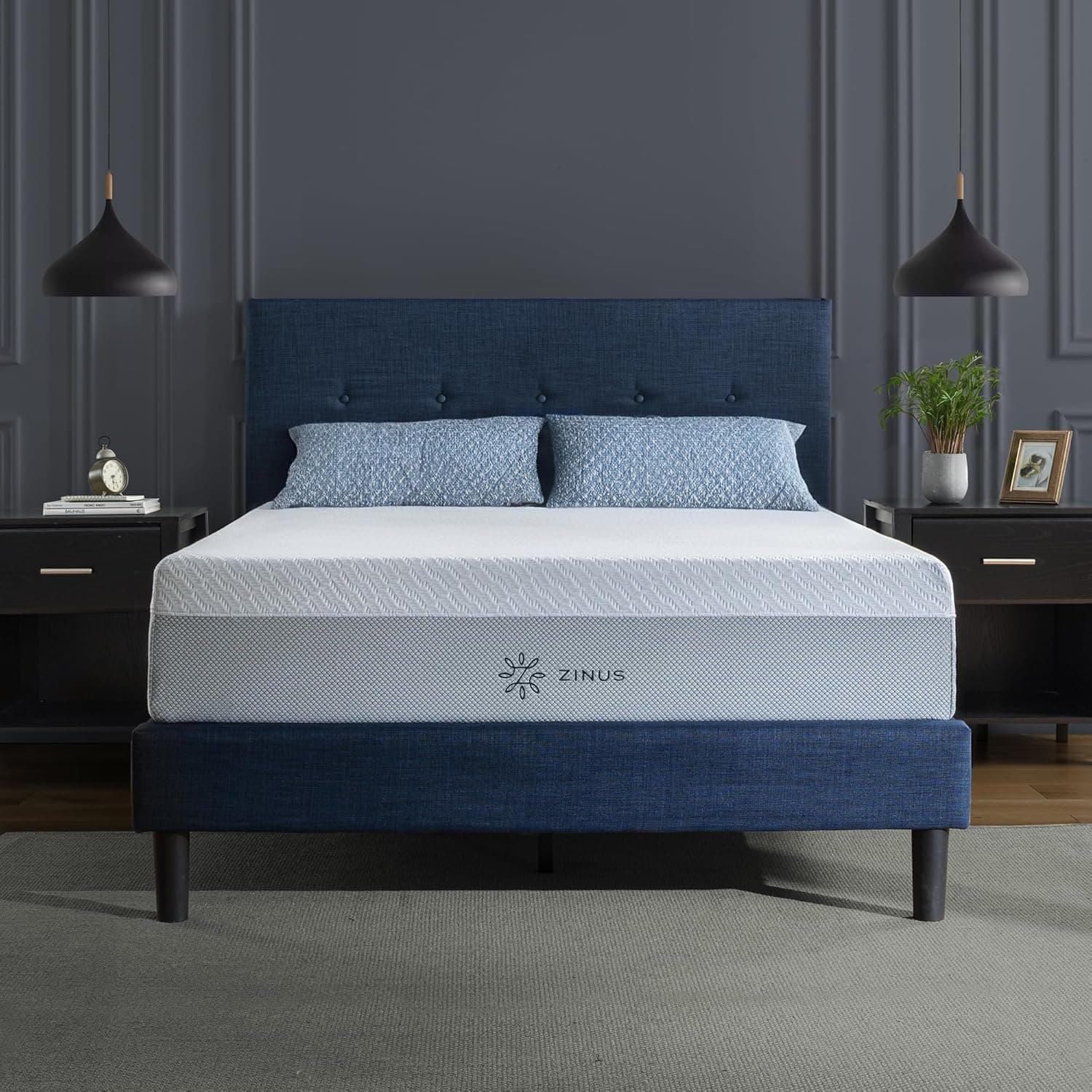 Zinus 12 Inch QUADCOOL Memory Foam Mattress, Queen, Cool to Touch Soft Knit Cover, Cooling Gel Infusion, CertiPUR-US Certified