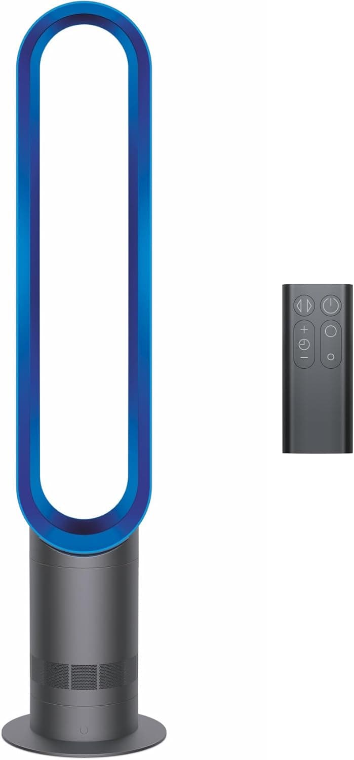 Dyson Cool AM07 Air Multiplier Bladeless Tower Fan, 70 oscillation, 10 levels, Iron/Blue