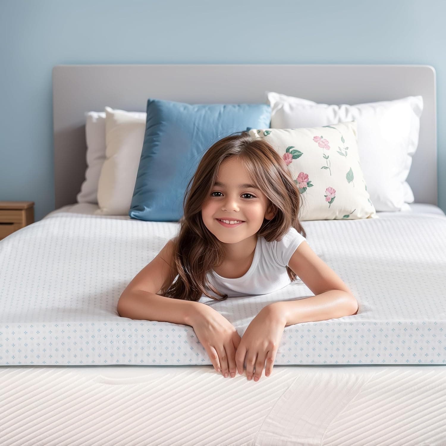 3 Inch Full Size Gel-Infused Memory Foam Mattress Topper for Side Sleepers, Breathable with Removable Washable Cover