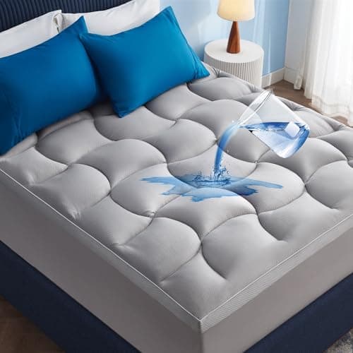 Bedsure Queen Mattress Topper Waterproof Mattress Protector Gray