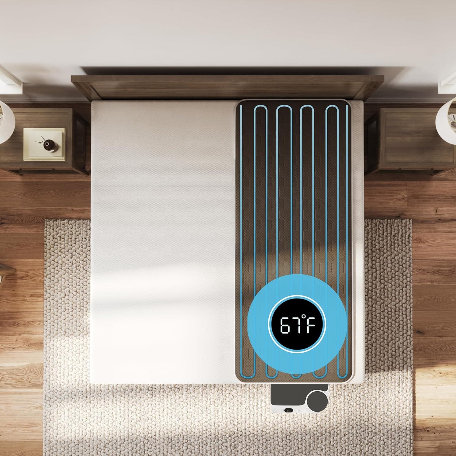 Chilipad Dock Pro with Cool Mesh Bed Cooling System, Active Cooling & Heating Mattress Pad, 55-115°F, Half Que