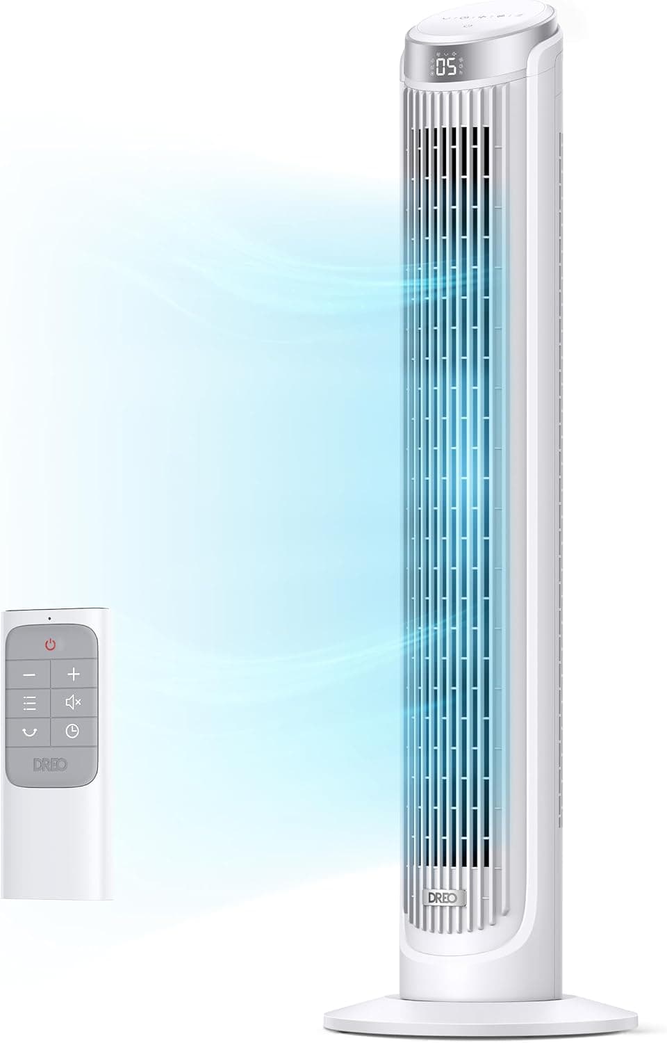 DREO Tower Fan for Bedroom, 90 Oscillating, 26 ft/s Airflow, 28dB Quiet, 5 Speeds, 4 Modes, 12H Timer, 40 inch
