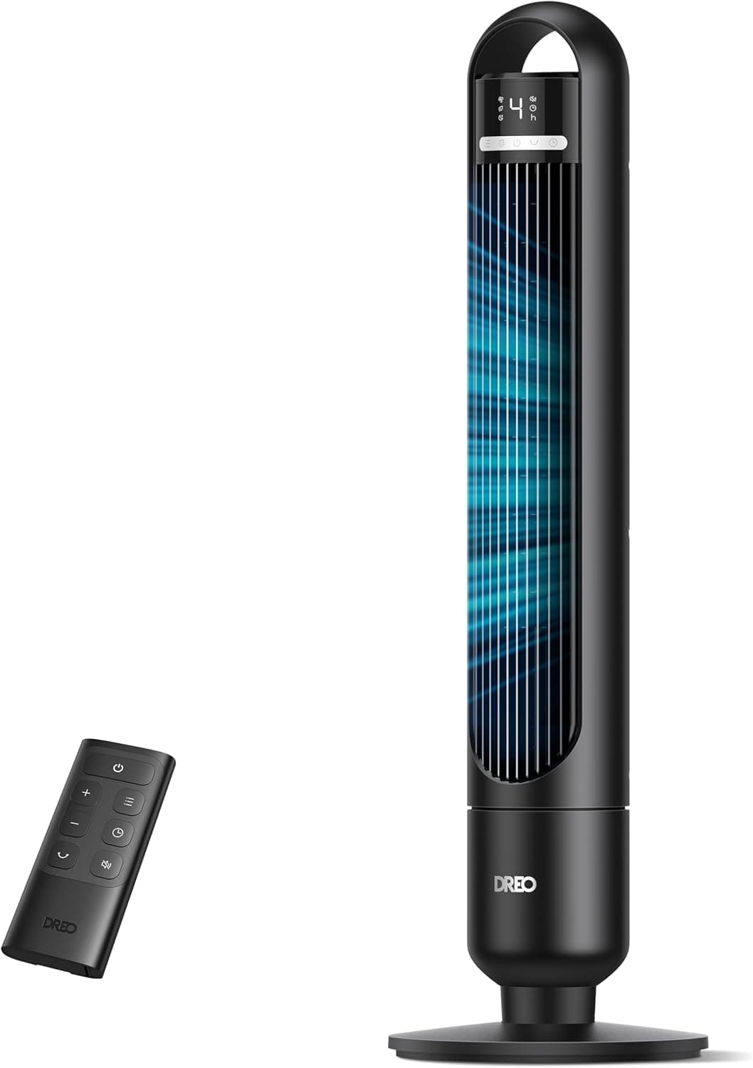 DREO Tower Fan for Bedroom, 26ft/s Velocity, 90 Oscillating, 8H Timer, 4 Speeds, 3 Modes, 28dB Quiet, Black
