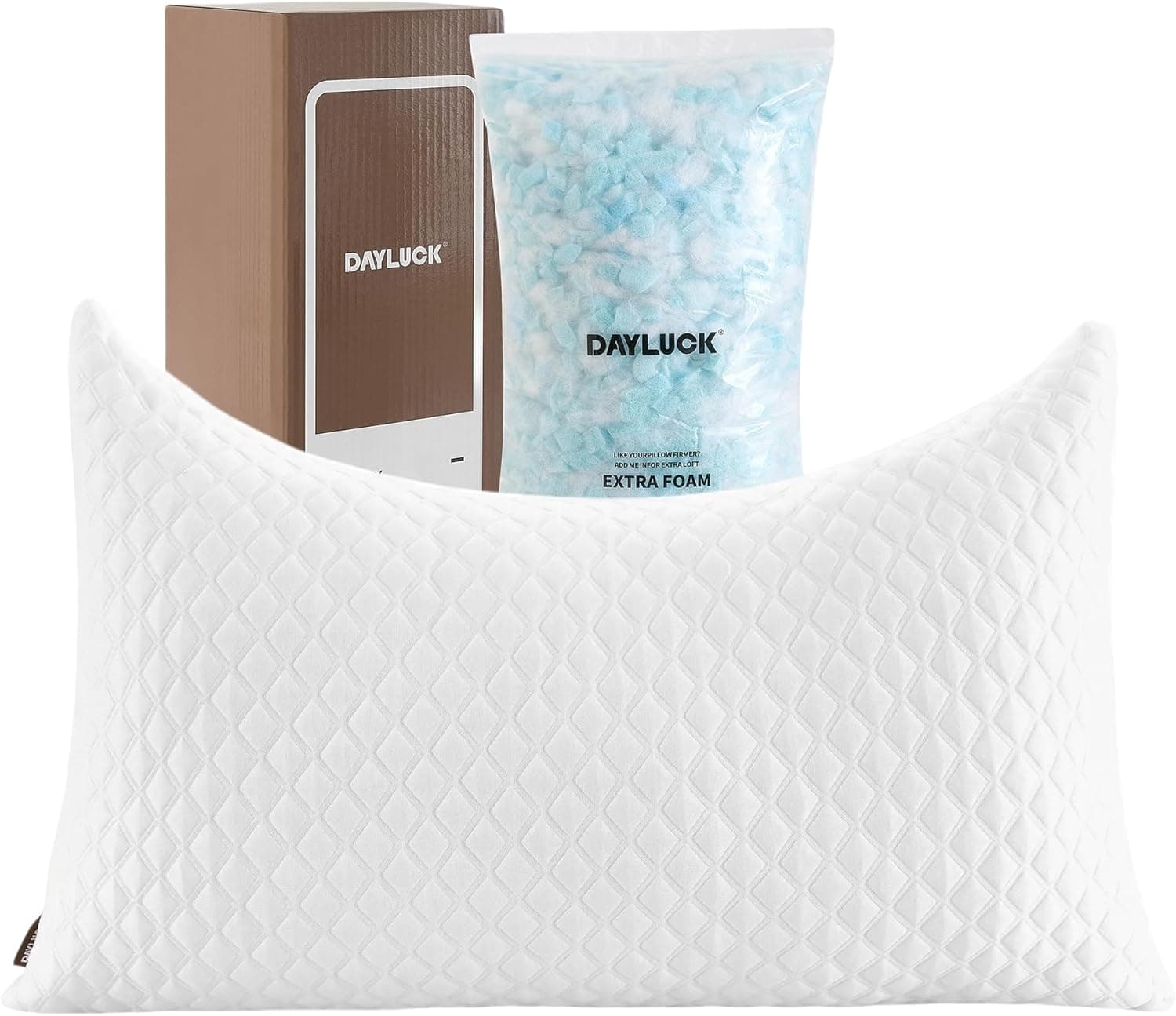Cooling Pillow for Side Sleepers Ergonomic Curved Adjustable Shredded Memory Foam Queen