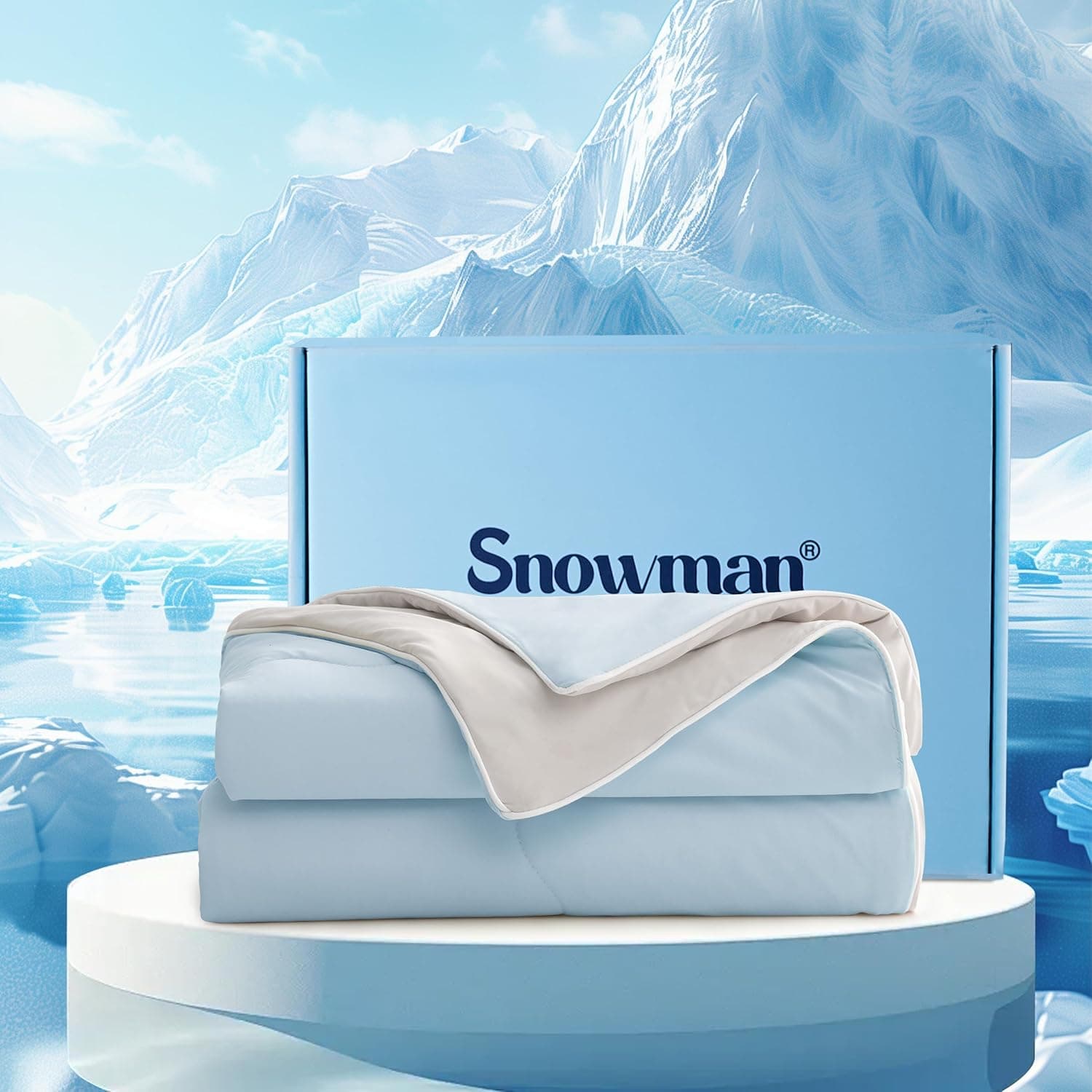 SNOWMAN Cooling Comforter Twin XL Size Double-Sided, Soft Cooling Blanket for Hot Sleepers, Cold Touch Fabric 