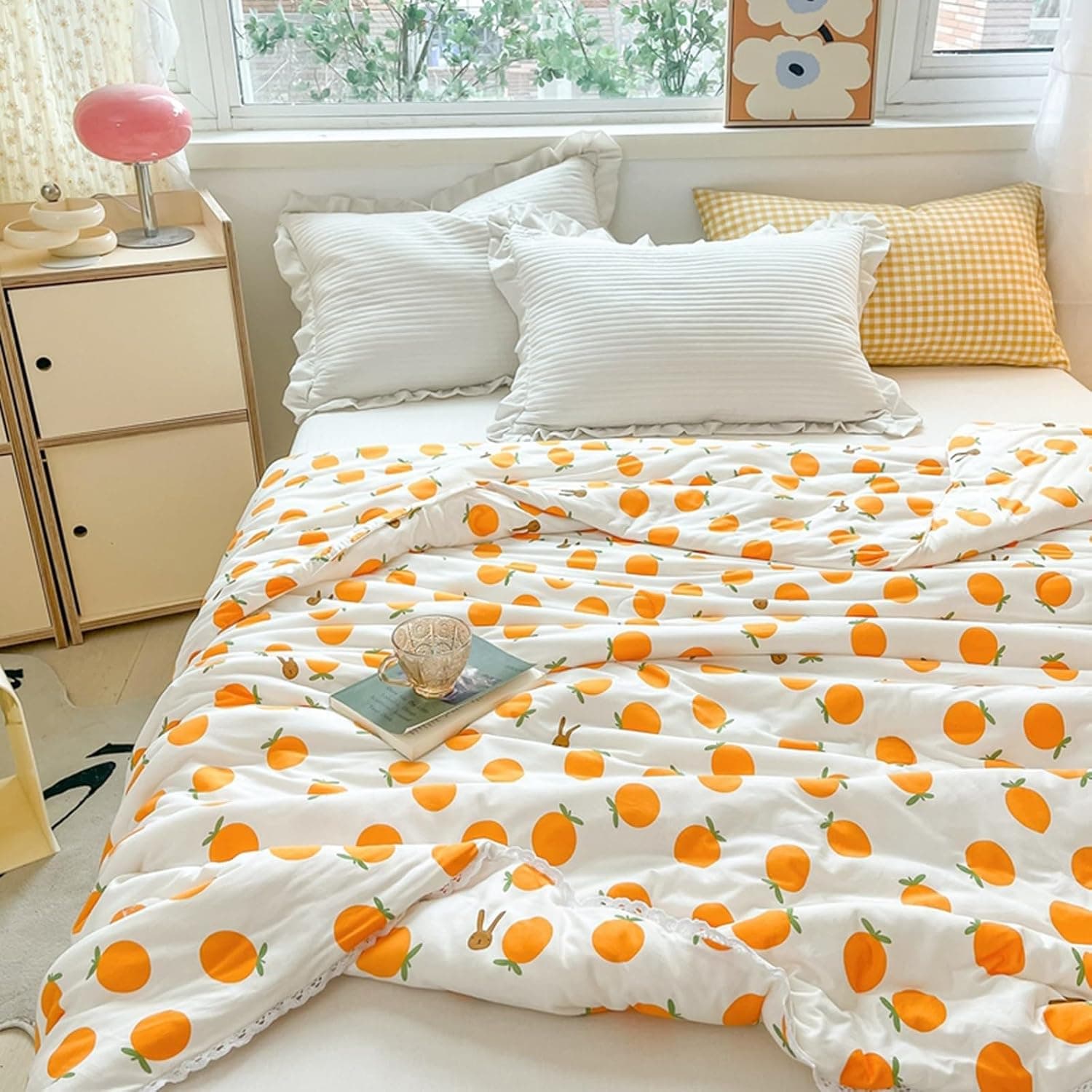 Light Weight Summer Comforter Queen Size - Washable Breathable Simple Air Conditioning Cotton Quilt Soft Cooling Blankets