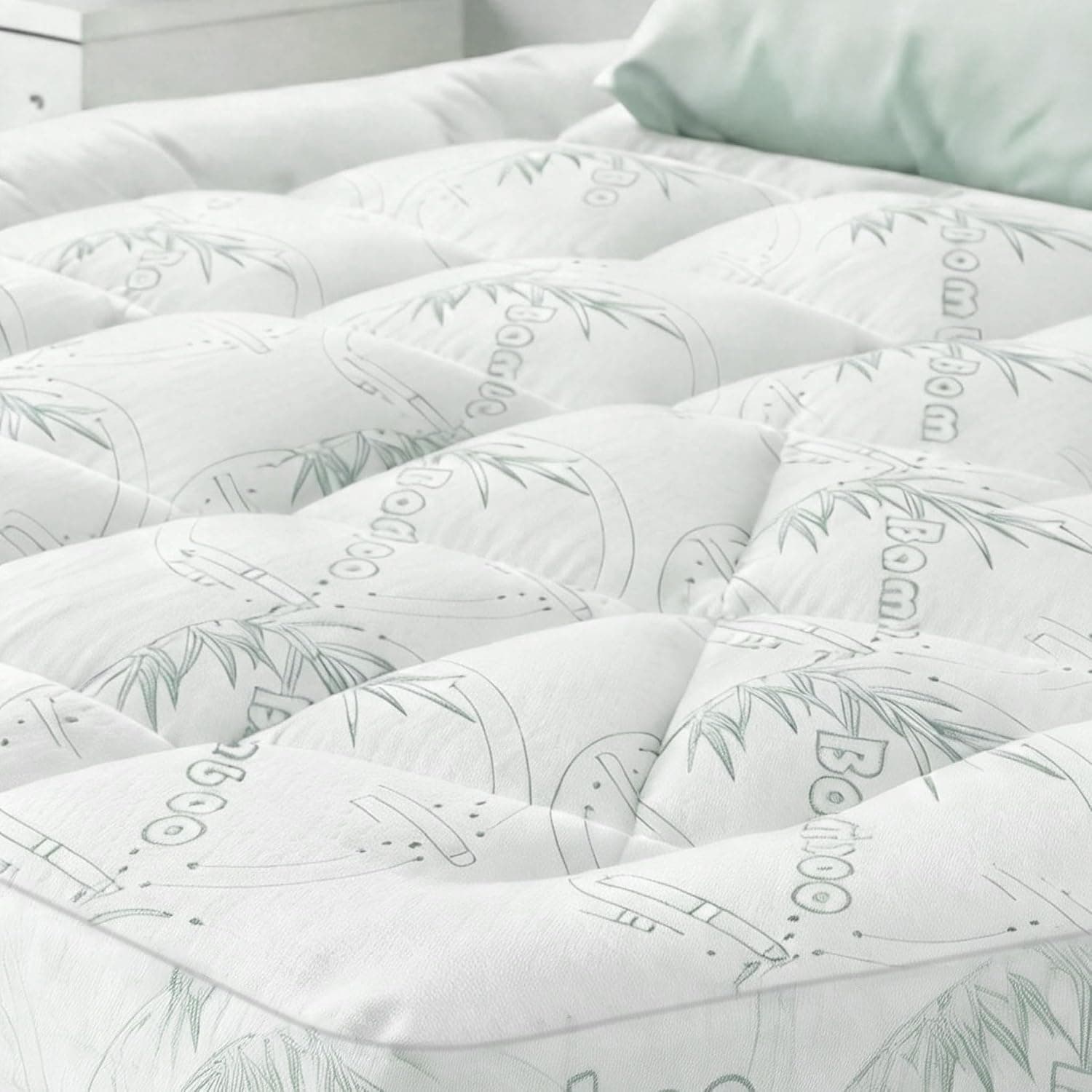 NightHug Bamboo Mattress Topper Queen, Deep Pocket 1700 GSM Cooling Shredded Memory Foam Pad, Ideal for Side Sleepers/Hot Sleepers