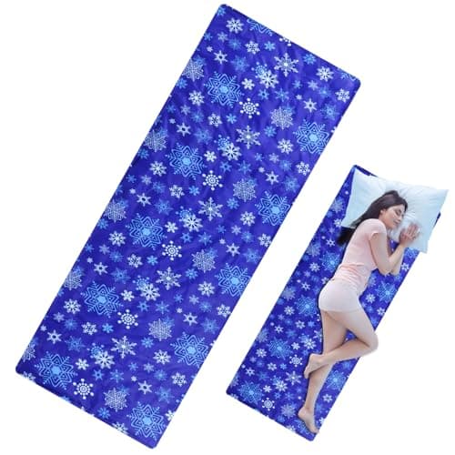 Drydiet Cooling Pad Mat for Bed,Gel,Snowflake,60 X 20 Inch,Blue,White