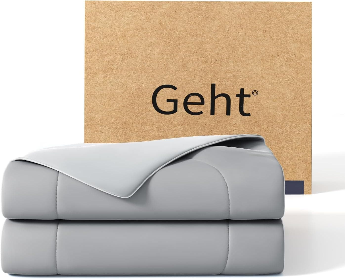 Gehtmnl Cooling Blanket for Hot Sleepers & Night Sweats, Double-Sided Summer, Frosty Light Grey, Queen