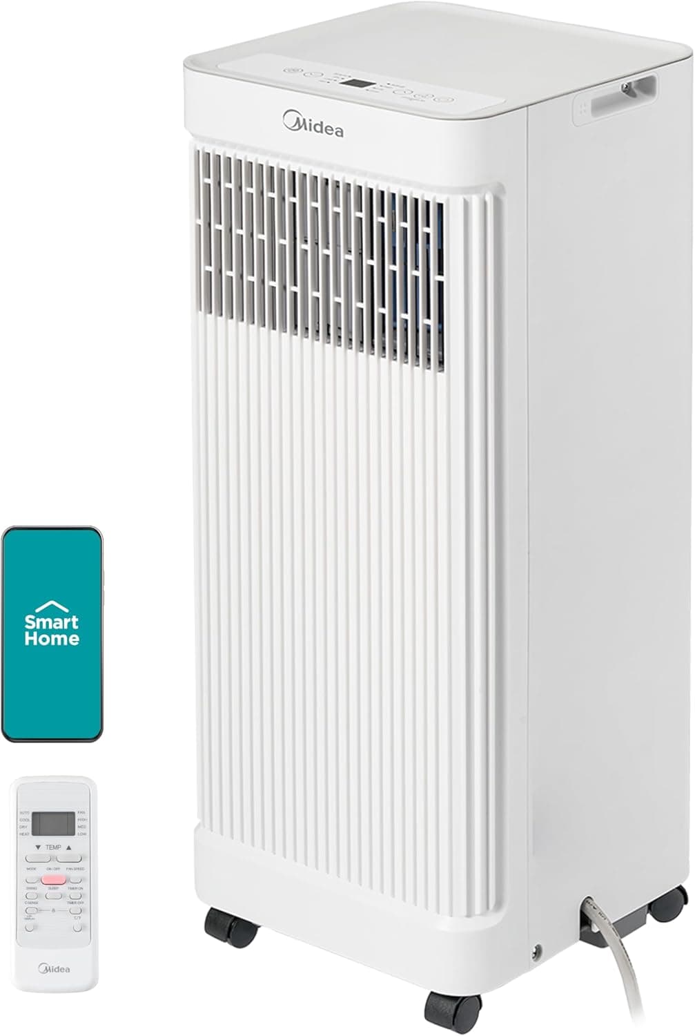 Midea 9,000 BTU ASHRAE (6,000 BTU DOE/SACC) Portable Air Conditioner, Smart Control, Cools up to 250 Sq. Ft., 
